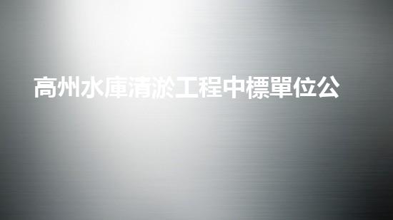 高州水庫清淤工程中標單位公示清淤工程的關鍵技術與實踐探索你明白多少？